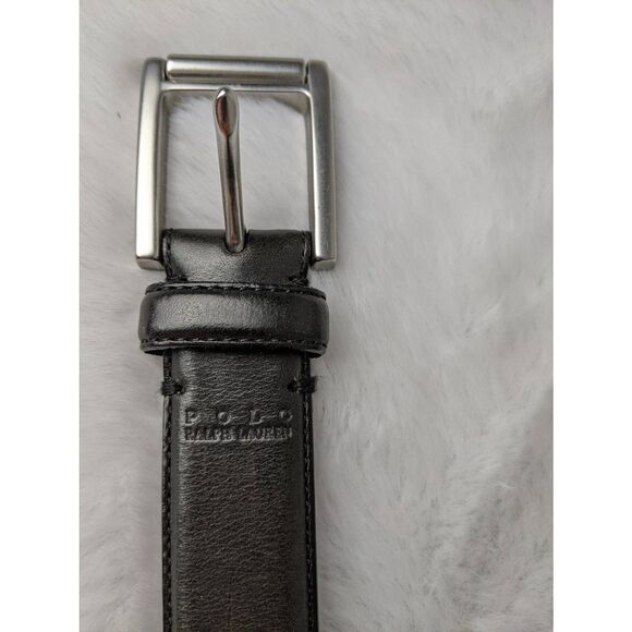 Polo Ralph Lauren Men's Black‎ Genuine Leather Dress Belt Size 38/95 - Picture 2 of 8